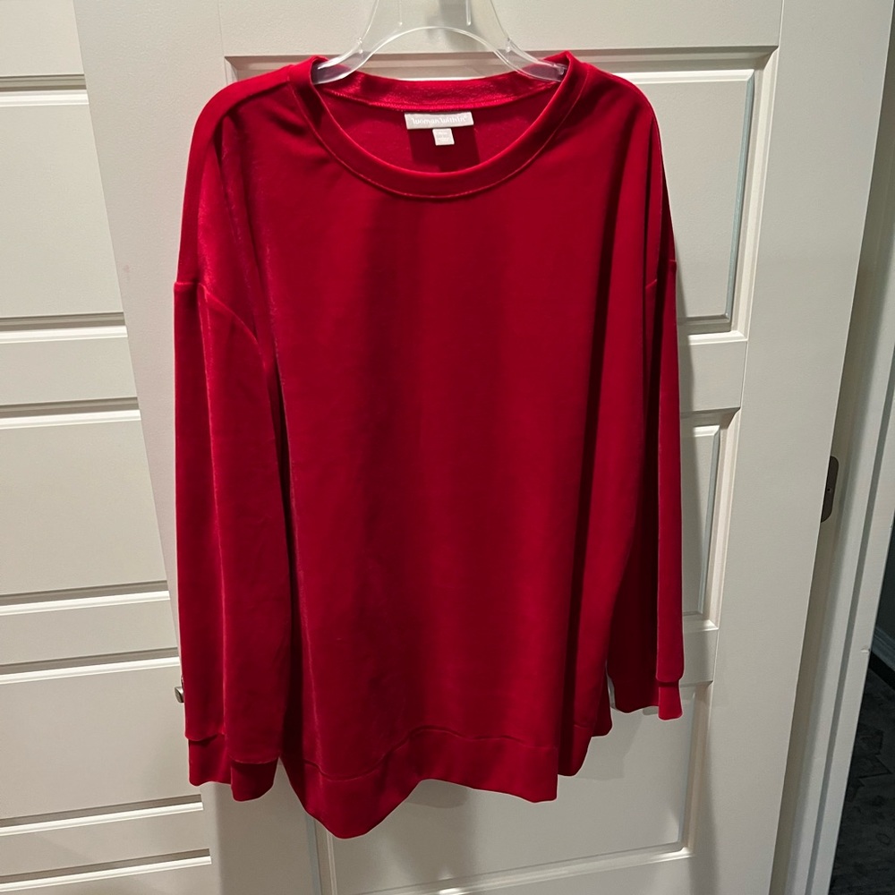 Red velour top